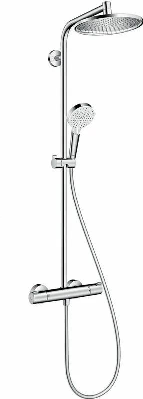 Bestel Nu Hansgrohe Crometta S 240 1jet showerpipe EcoSmart m. Ecostat 1001 CL douchethermostaat HOH=15cm, S 240 1jet hoofdd, Vario handdouche chroom 27268000
