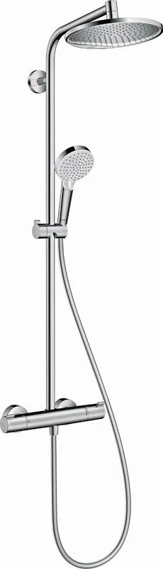 Bestel Nu Hansgrohe Crometta S 240 1jet showerpipe m. Ecostat 1001 CL douchethermostaat HOH=15cm, S 240 1jet hoofdd, Vario handdouche chroom 27267000