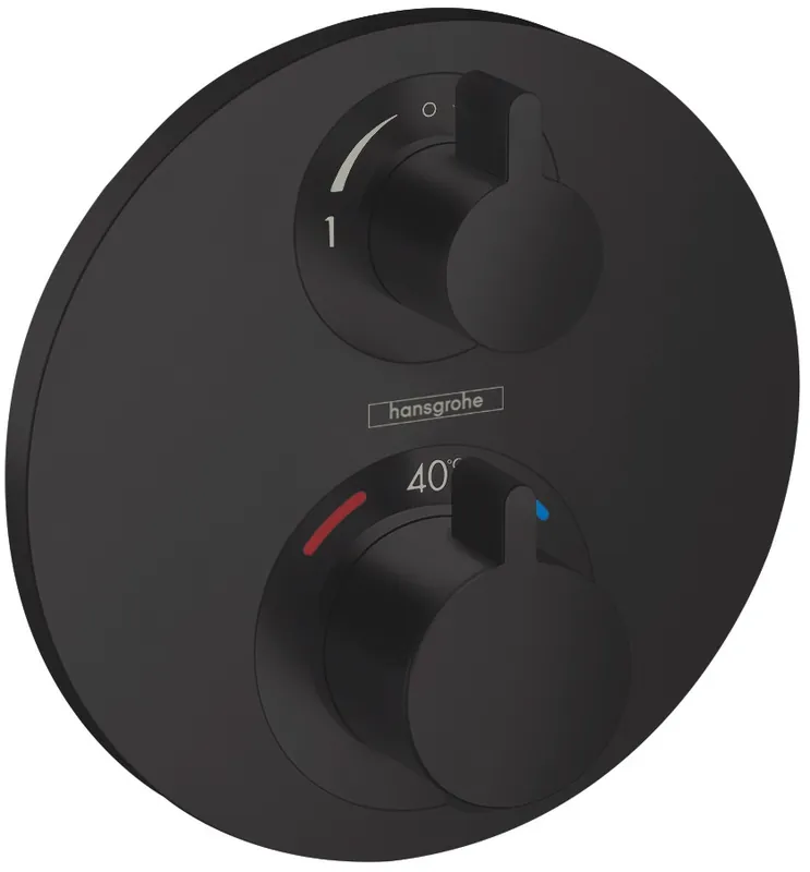 Beperkte Voorraad Hansgrohe Ecostat S afbouwdeel v. inbouw thermostaat m. stop- en omstelkraan v. 2 functies mat zwart 15758670