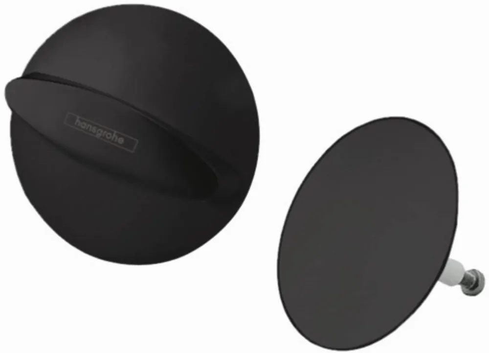 Nu Kopen Hansgrohe Flexaplus afbouwdeel badafvoer en overloopgarnituur draaigreep stop mat zwart 58185670