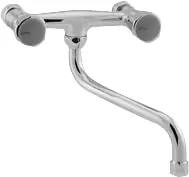 Veilige Betaling Venlo Nimbus II wandkraan m. onderuitloop z. koppelingen HOH=15cm chroom F3063AA