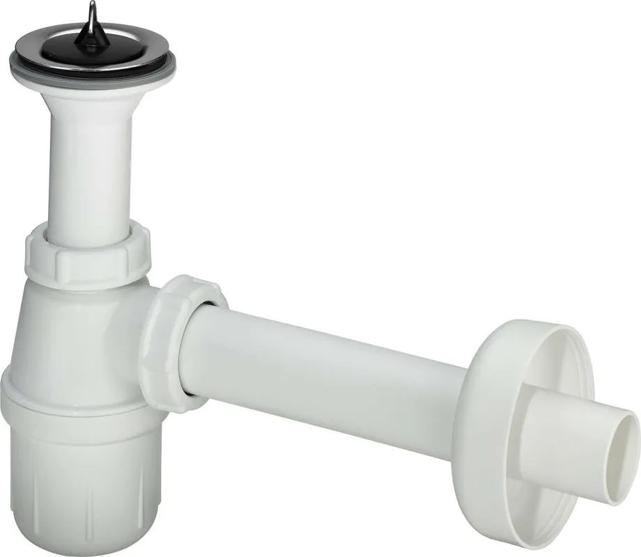 Viega plugbekersifon met muurbuis met rozet 1.1/4" PP wit kunststof 103927 Dagaanbieding