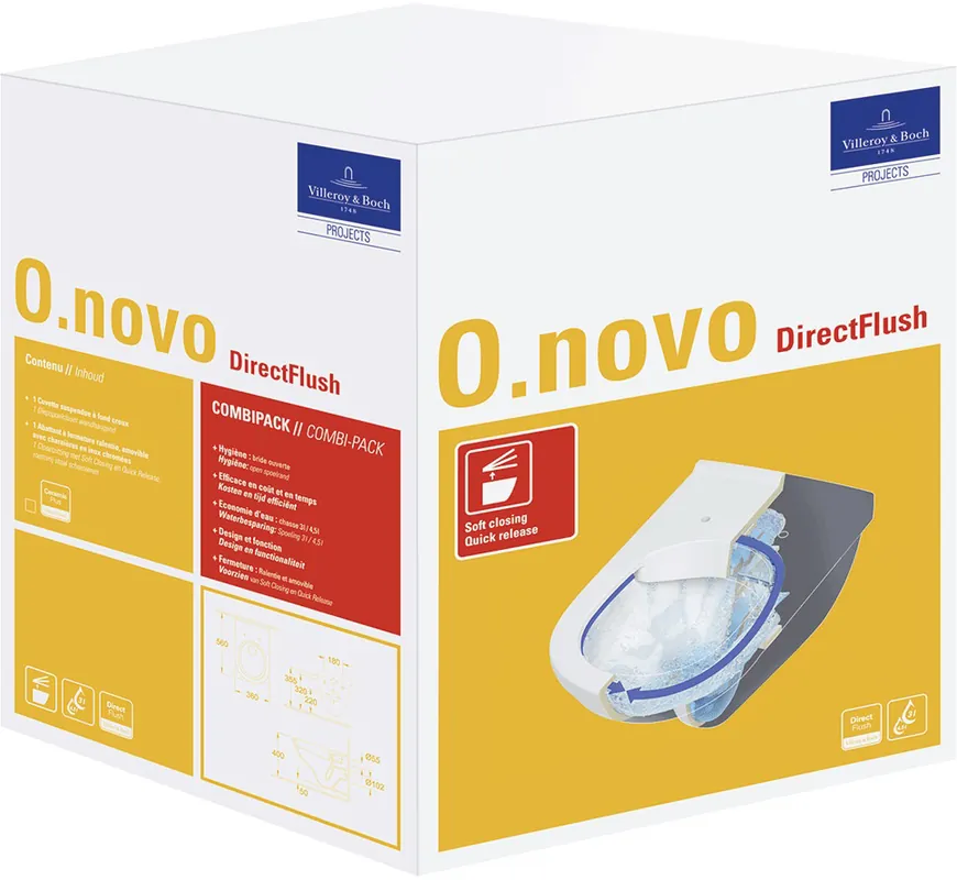 Villeroy & Boch O.Novo combipack 56cm directflush wit 5660HR01 Meest Verkocht