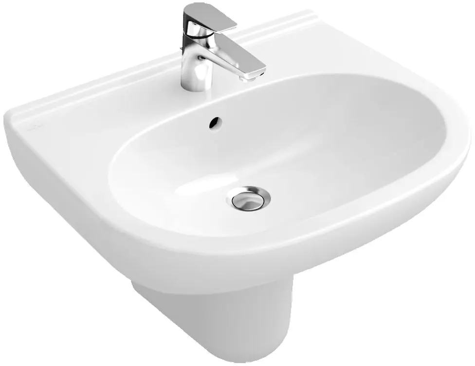 Villeroy & Boch O.Novo wastafel 55x45cm uittikbare kraangaten links en rechts wit 51605501 Shop Nu