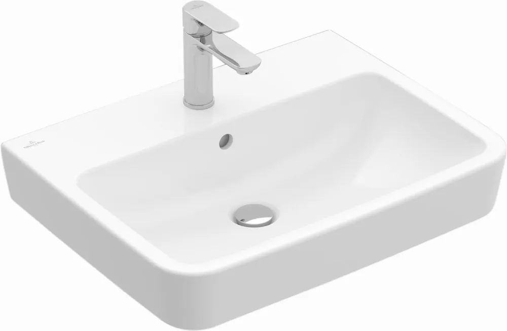 Betaalbaar Villeroy & Boch O.novo wastafel 60x46cm m. overloop m. kraangat wit 4A416001