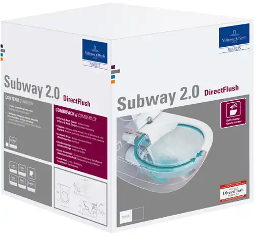 Villeroy & Boch Subway 2.0 combipack 56cm DirectFlush Wit 5614R201 Finale Uitverkoop
