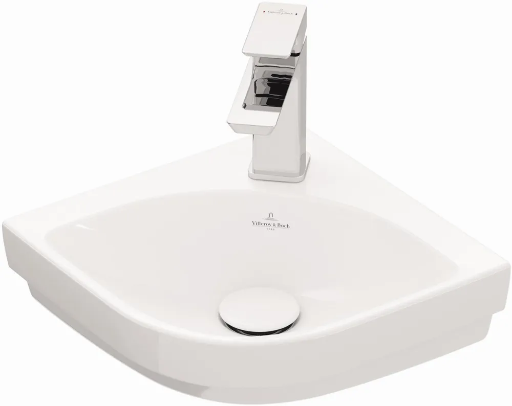 Speciale Aanbieding Villeroy & Boch Subway 3.0 hoekfontein m. kraangat z. overloop 32x39.5x45cm wit 43714601