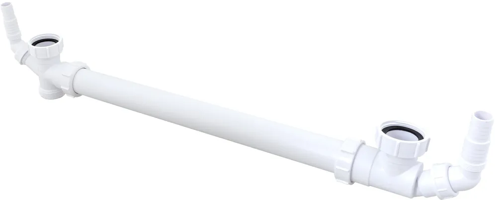Walraven McAlpine Dubbele Gootsteenafvoer Excentrisch 1 1/2" x1 1/2" hori. en vert. verstelbaar wit 0055450 Superprijs