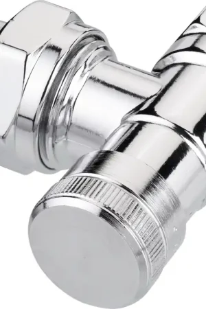 Lage Prijs Danfoss voetventiel, messing, 1/2" (15), haaks, staartstuk/binnendraad, verchroomd, bediening binnenzeskant, aftapbaar
