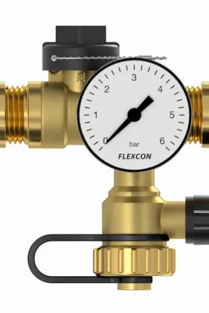 Flamco expansievat aansluitgroep 1/2" (15) knelring met manometer 27290 Direct Verzonden