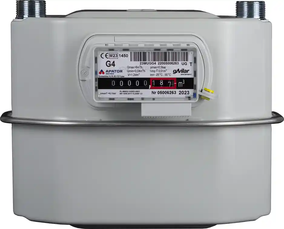 Gavilar Balgengasmeter G4 3/4" 6 Nm3/h hoh 220mm excl. koppelingen gAvilar Snelle Levering