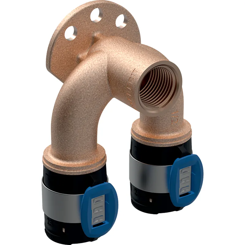 Geberit FlowFit doorlus muurpl. U vorm L=52 mm brons d16-16-Rp1/2" Tijdelijk Beschikbaar