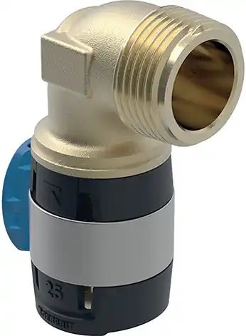 Premium Geberit FlowFit overgangsbocht 90gr BU brons d20-R1/2"