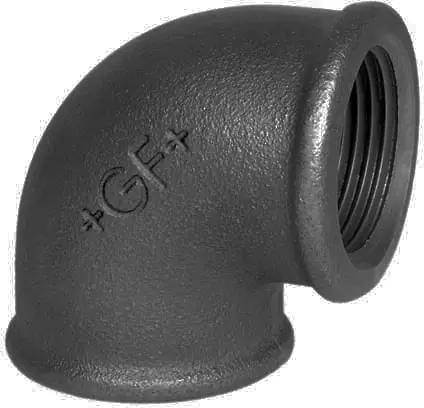 GF 090 knie 90gr 3/4" (binnendraad x binnendraad) zwart FM Gratis Retour