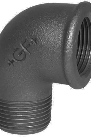 Op = Op GF 092 knie 90gr 1" (binnendraad x buitendraad) zwart FM