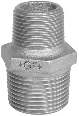 Superprijs Georg Fisher 245 rechte koppeling, borstnippel 5/4" x 1" (buitendraad x buitendraad) zwart