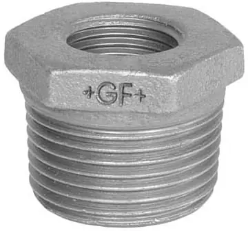 Merkproduct GF 241 rechte koppeling, verloopring 1 1/4" x 1" (buitendraad x binnendraad) gegalvaniseerd FM