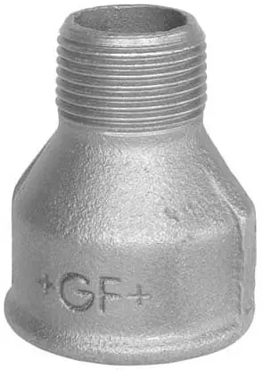 Laatste Versie GF 246 rechte koppeling, soknippel verlopend 1" x 3/4" (binnendraad x buitendraad) zwart FM