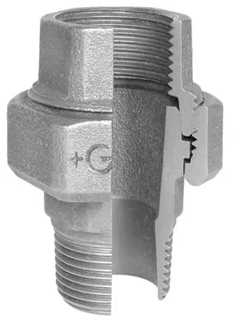 Speciale Aanbieding GF 341 rechte koppeling, 3-delig 2" x 2" (binnendraad x buitendraad) zwart FM