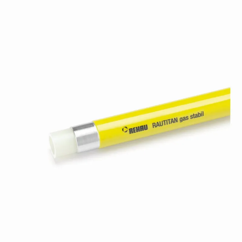Seizoensaanbieding Rehau Rautitan Stabil meerlagenbuis glad, 20x2.9mm, 3 lagen, aluminium, PE, flexibel, buis geel, 5m
