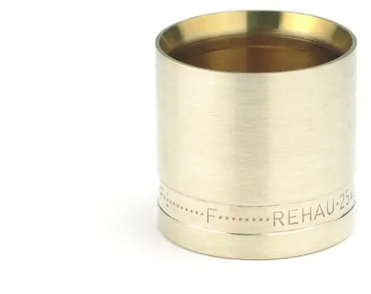 Rehau, Schuifhuls, SDR 11, 63 x 5,8, messing, blank, (fitting voor Raupex/Rautherm) Op = Op