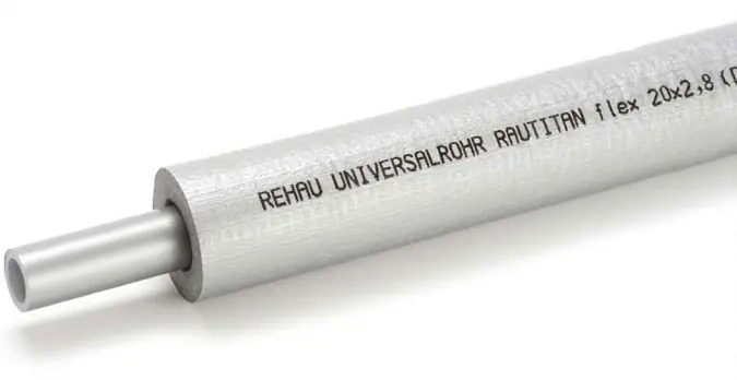 Speciale Aanbieding Rehau Rautitan Stabil meerlagenbuis glad, 25x3.7mm, 3 lagen, aluminium, PE, isolatie 4mm, flexibel, buis grijs, 25m