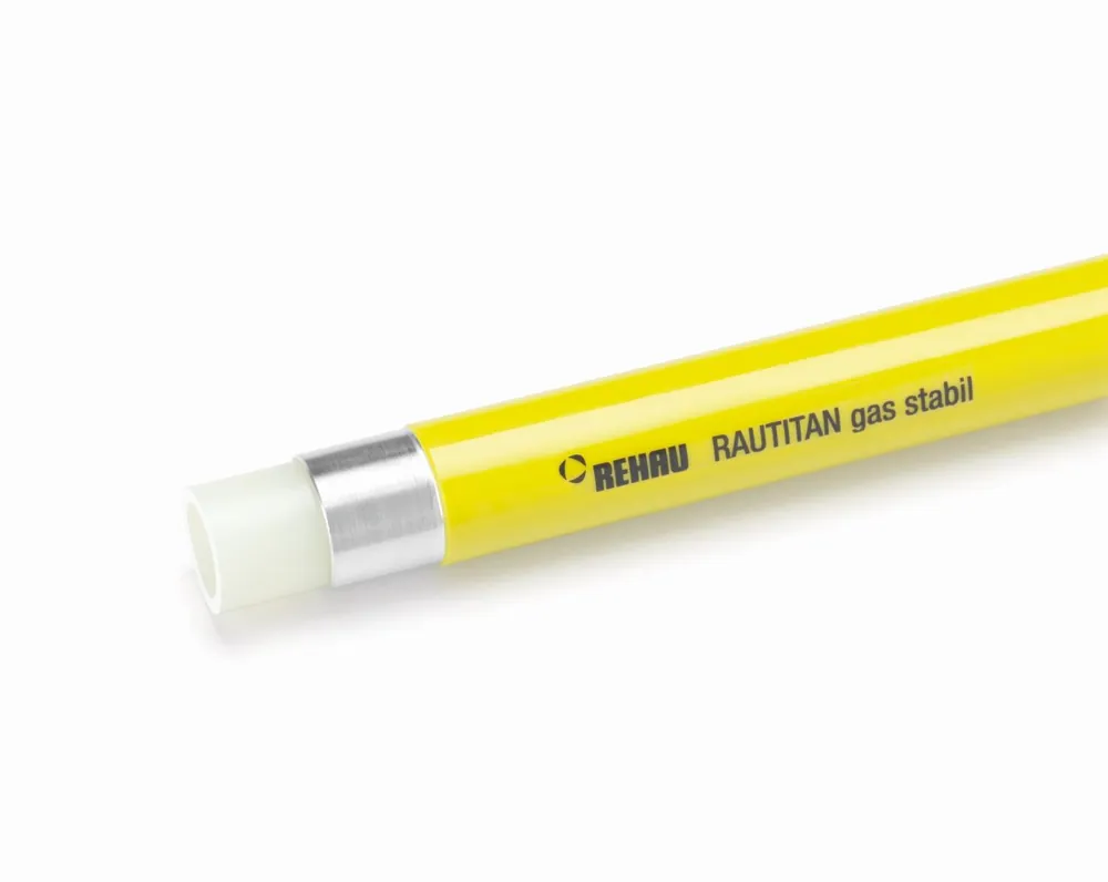 Rehau Rautitan Stabil meerlagenbuis glad, 32x4.7mm, 3 lagen, aluminium, PE, flexibel, buis geel, 25m Betaalbaar