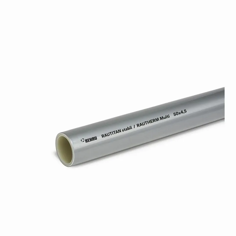 Rehau Rautitan Stabil meerlagenbuis glad, Ø63x6mm, 3 lagen, aluminium, PE-RT II, buis grijs, 5m Snelle Levering