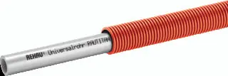 Rehau Rautitan Stabil meerlagenbuis glad, Ø20x2.9mm, 3 lagen, aluminium, PE, flexibel, buis grijs, 100m, rode mantel 11322201100 Laatste Kans