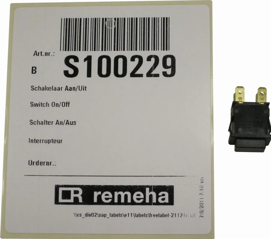 Remeha Aquanta en andere series schakelaar aan/uit S100229 Flitsaanbieding