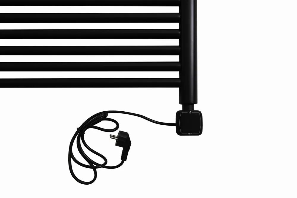 Thermrad (reserve) thermostaat tbv Tone-E elektrische handoekradiator, kleur matzwart incl kabel van 130cm met aangevormde stekker. Laatste Versie