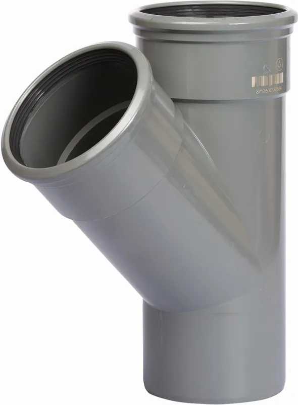 Betaalbaar Solar pvc manchet t-stuk 45° 110x110mm mof-spie, grijs