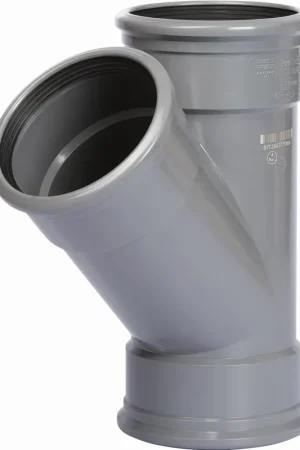 Solar pvc manchet t-stuk 45° 110x50mm mof-mof, grijs Direct Beschikbaar