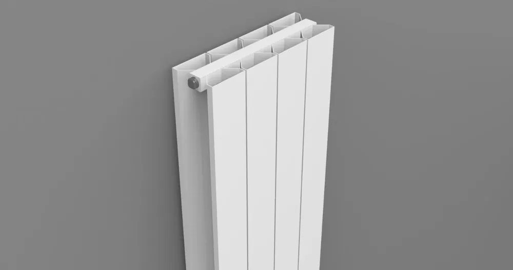 Thermrad Alustyle radiator 1310W, recht, verticaal, 6 aansluitingen 1/2", hxlxd 2026x320x95mm, mat wit Gratis Retour