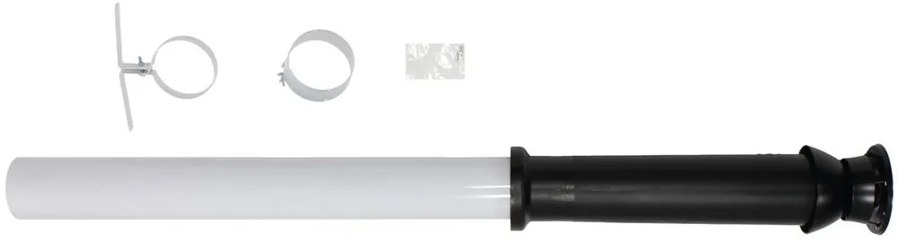 Populair Vaillant dakdoorvoer dubbelwandig 60mm 60/100mm lengte 100mm zwart/wit 0000303800