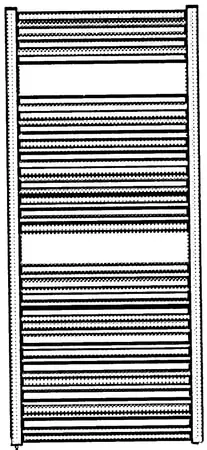Veraline Economy radiator 1186W, recht, verticaal, buis rond, 4 aansluitingen, hxlxd 1750x750x30mm, glanzend wit RAL9016 Premium