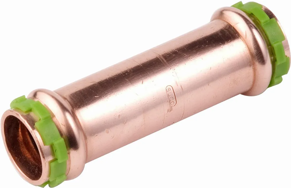 Rechtstreeks Van De Fabrikant VSH Sudopress KOPER rechte koppeling, schuifsok, 15mm x 15mm, koper (pers x pers)