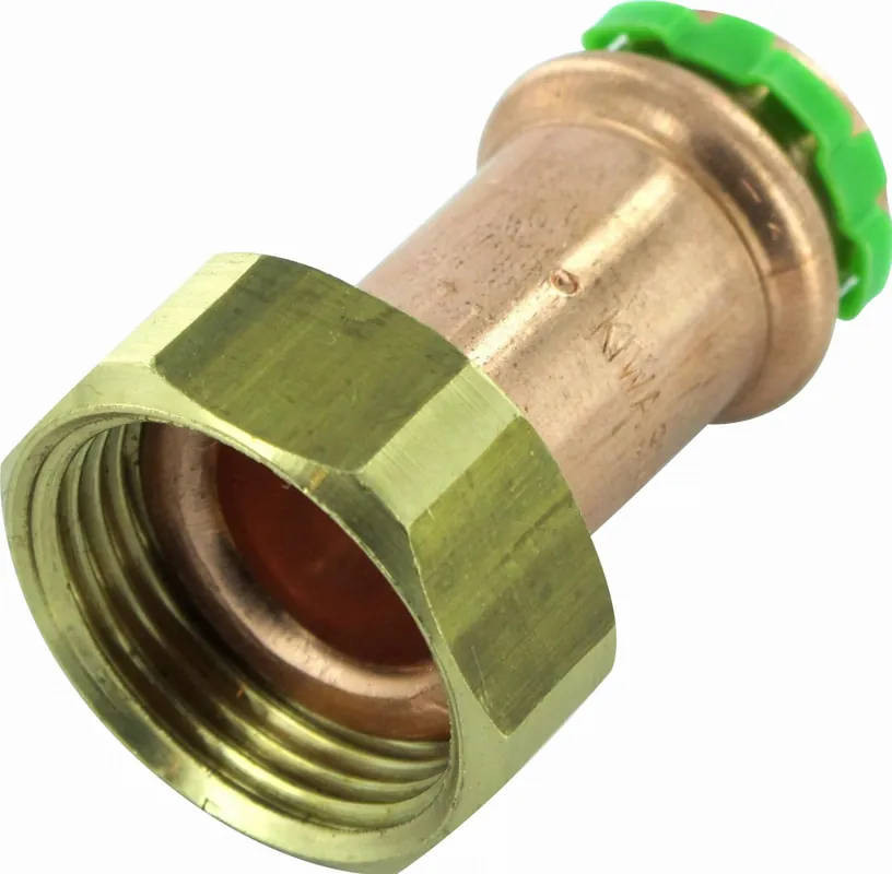 VSH Sudopress KOPER rechte koppeling, vlakdichtend, 22mm x 1, koper (pers x binnendraad - wartel) Finale Uitverkoop