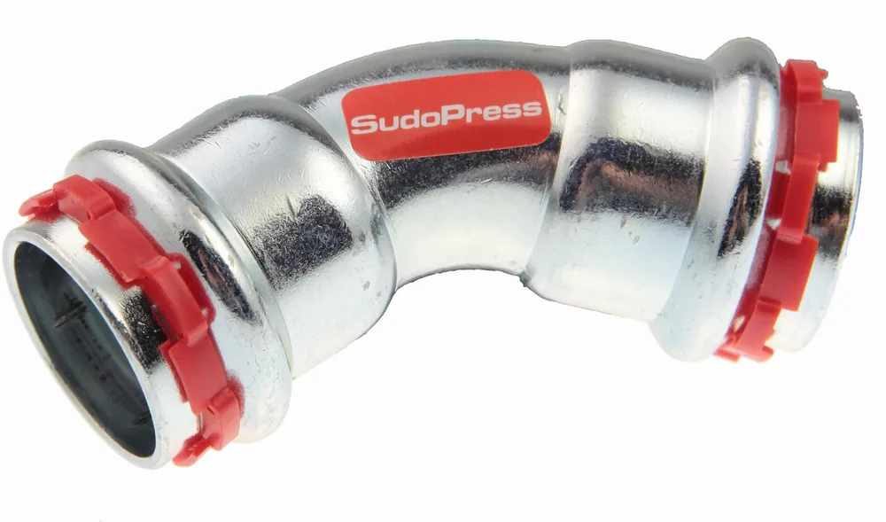 VSH Sudopress STAAL bocht koppeling, 45gr, 15 x 15mm, staal (pers x pers) Gereduceerde Prijs