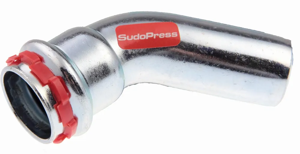 Flitsaanbieding VSH Sudopress STAAL bocht koppeling, 45gr, 35mm x 35mm, staal (insteek x pers)