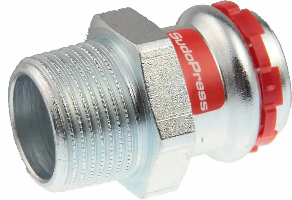 Laatste Kans VSH Sudopress STAAL rechte koppeling, puntstuk 22mm x 3/4, staal (pers x buitendraad)
