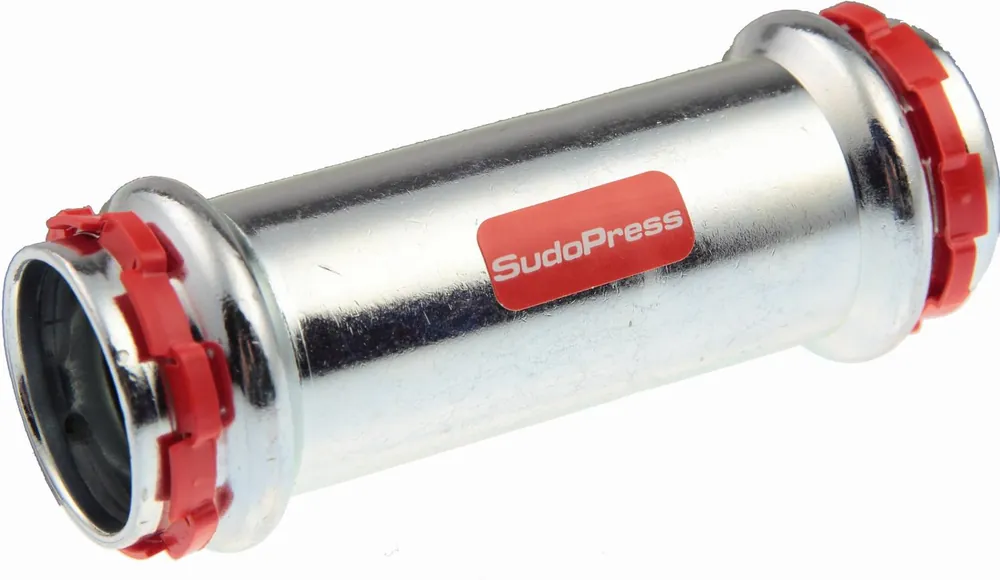 VSH Sudopress STAAL rechte koppeling, schuifsok, 28mm x 28mm, staal (pers x pers) Flitsaanbieding