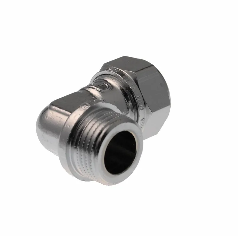 Premium VSH Super kniekoppeling 90gr, 15mm x 1/2", messing vernikkeld, knel x buitendraad