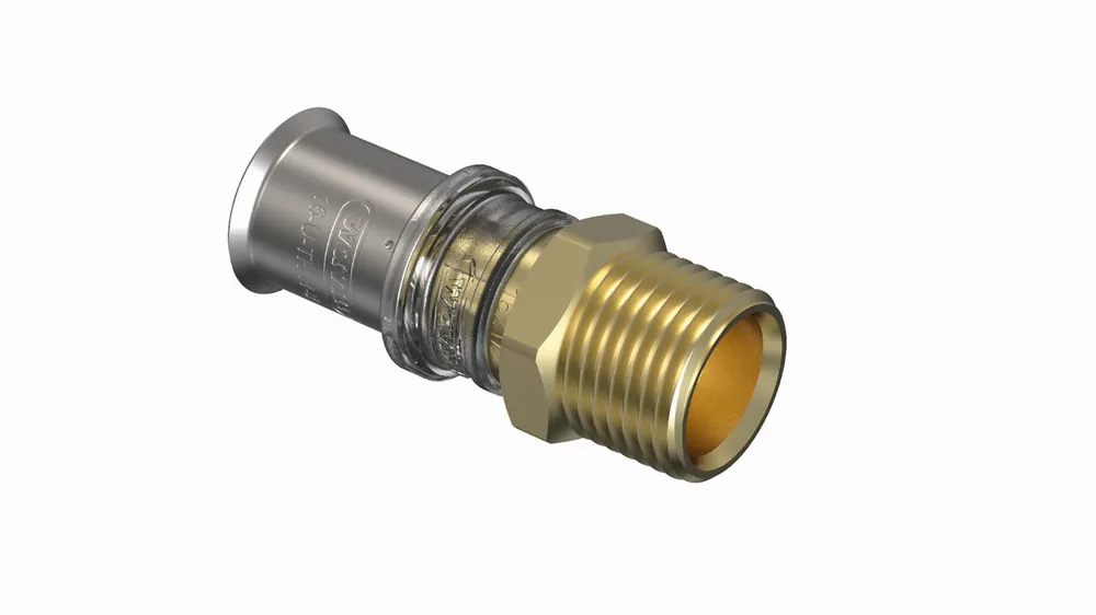 Wavin Tigris M5 overgangskoppeling conisch met akoestische lekdetectie-fuctie 16x1/2" (pers x buitendraad) 4470716122 Gereduceerde Prijs
