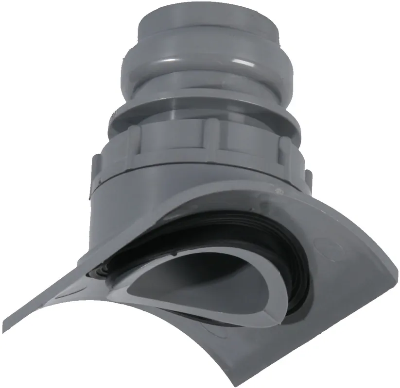 Must-Have Wavin, llemaanboorzadel, kunststof, PVC, onbehandeld, klembevestiging, DN110, 110x40mm, 57mm gat, grijs