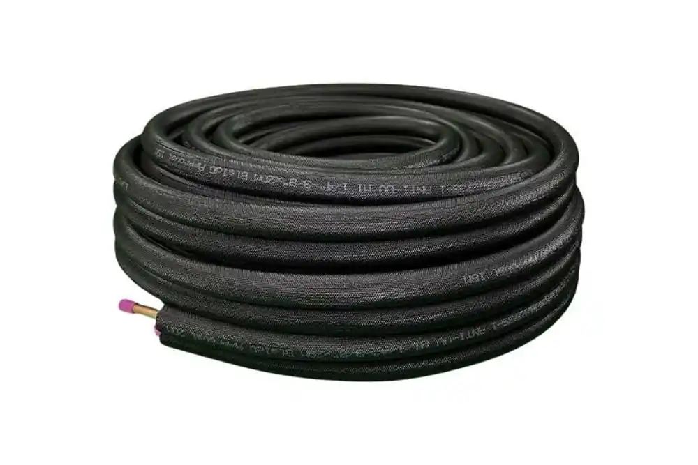 Bestel Nu Solar Plus geïsoleerde koperen leiding 3/8" x 5/8", 20m, brandvertragende isolatie, zwart