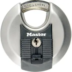 Voordeelprijs Master Lock discusslot 80mm breed, achthoekige beugel en weerbestendig