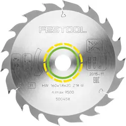 Speciale Aanbieding Festool cirkelzaagblad 160x20x1,8mm 18T HW Wood