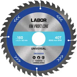 Labor HM cirkelzaagblad universeel 160x30x2,2mm 40T Shop Nu