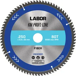 Labor HM cirkelzaagblad glasvezel 250x30x2,8mm 80T Koop Vandaag